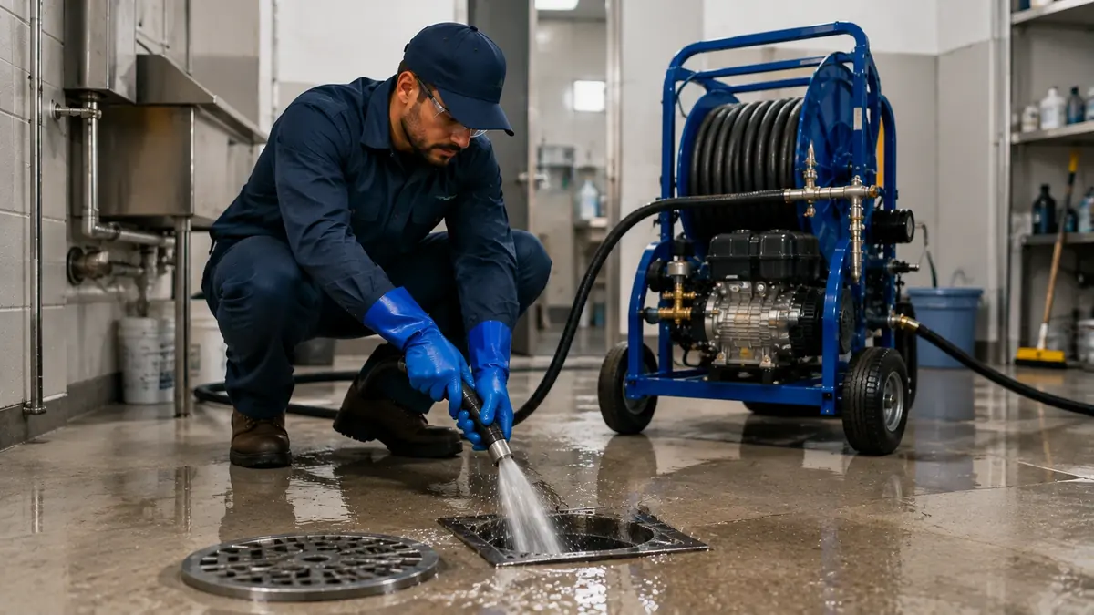 Floor Drain Hydro Jet Cleaning in Manhattan Beach