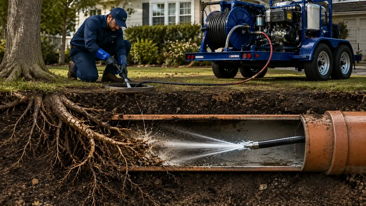 Tree Root Removal with Hydro Jetting in Manhattan Beach